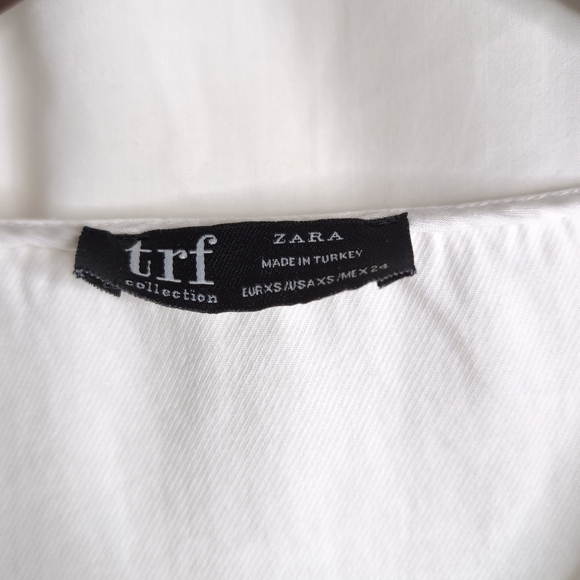 ZARA White Button Up Peplum Blouse, Size XS - Picture 4 of 6
